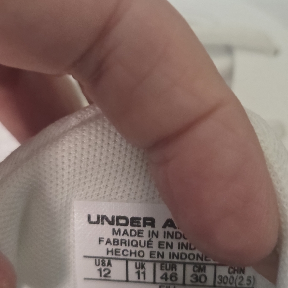 Under Armour White and Blue Men's Athletic Shoes - Picture 3 of 4